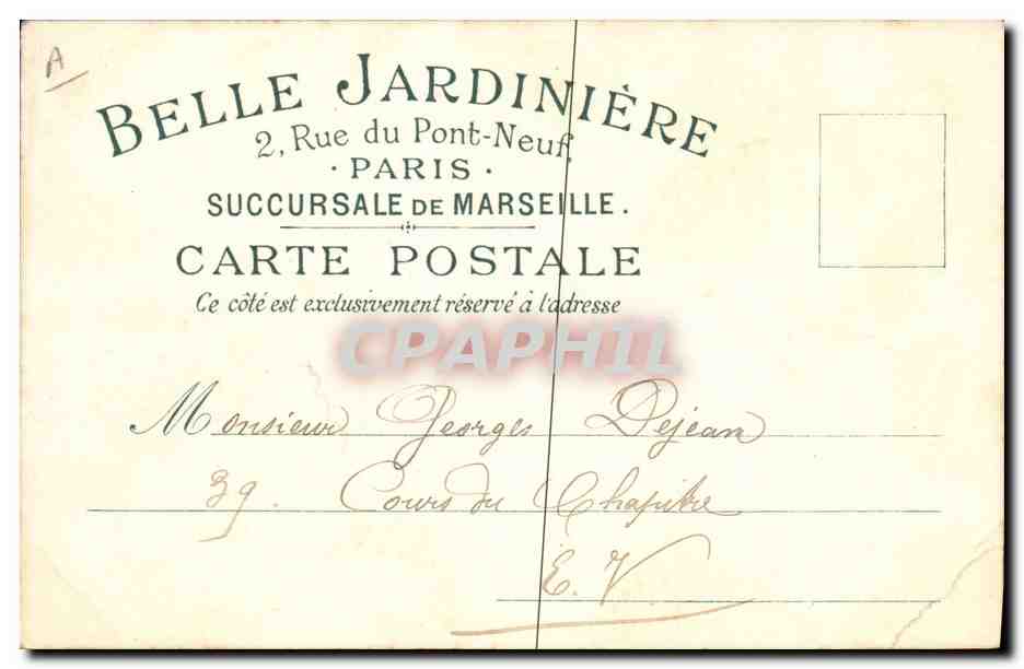 CPA Fantaisie Illustrateur Enfants Belle Jardiniere Marseille Rue du Pont Neuf Paris Marin  — Rückseite