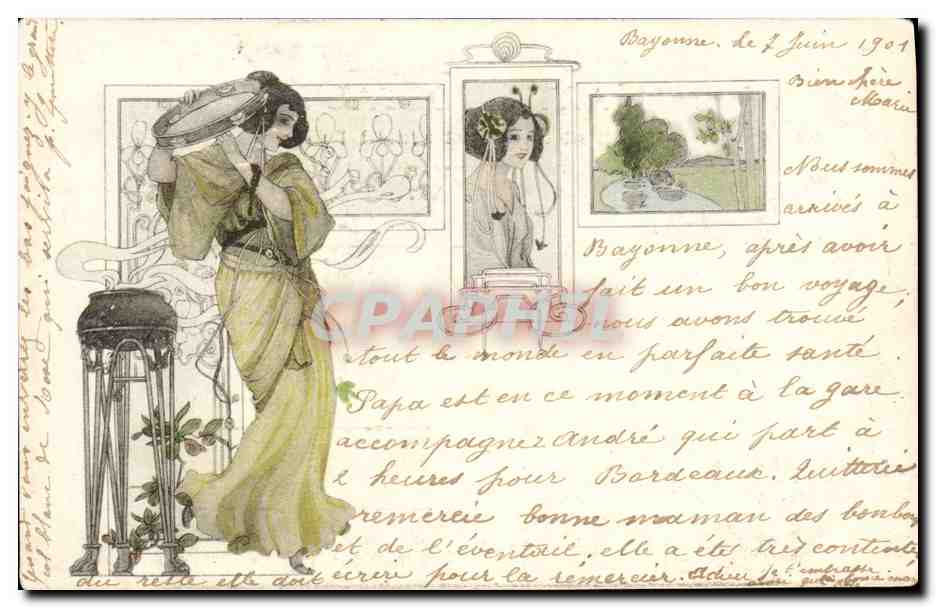 CPA Fantaisie Illustrateur Femme 