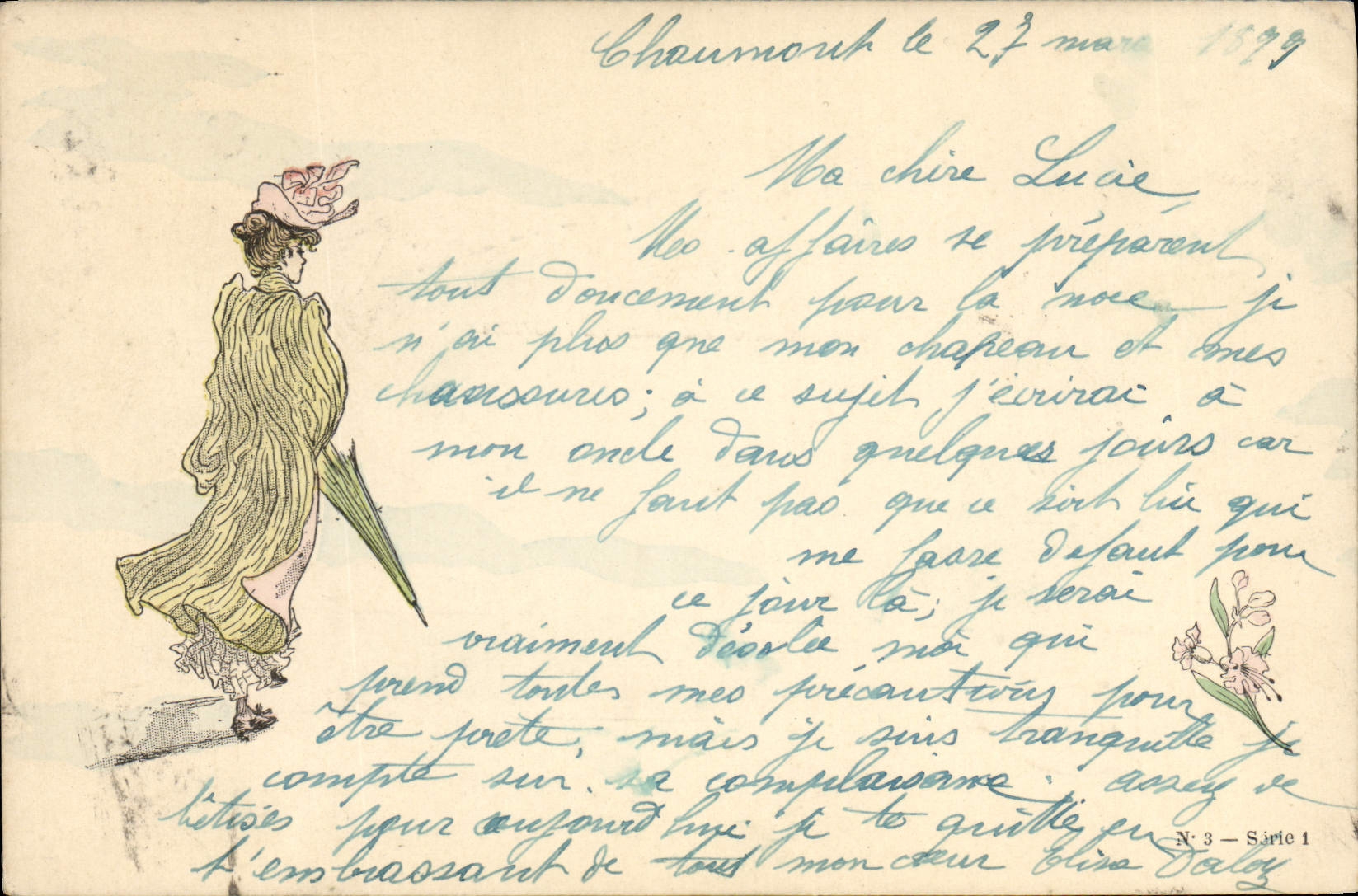 CPA Fantaisie Illustrateur Femme Carte 1899 