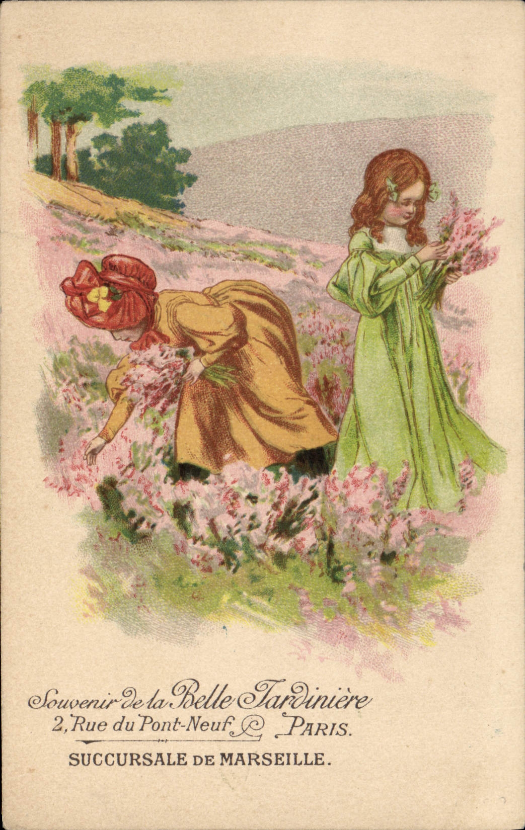 CPA Fantaisie Illustrateur Enfants Belle Jardiniere Marseille Rue du Pont Neuf Paris 