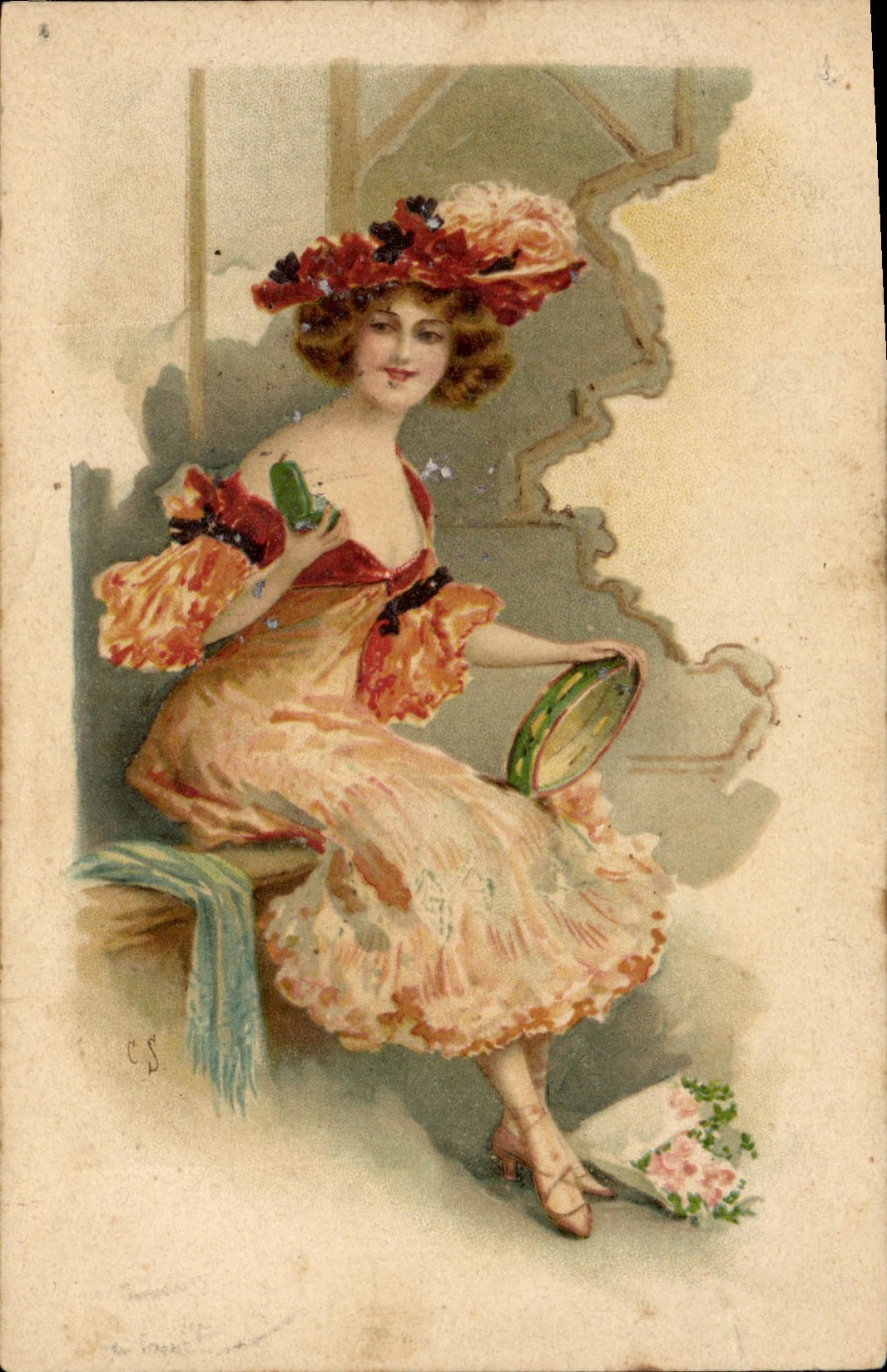 CPA Fantaisie Illustrateur Femme 
