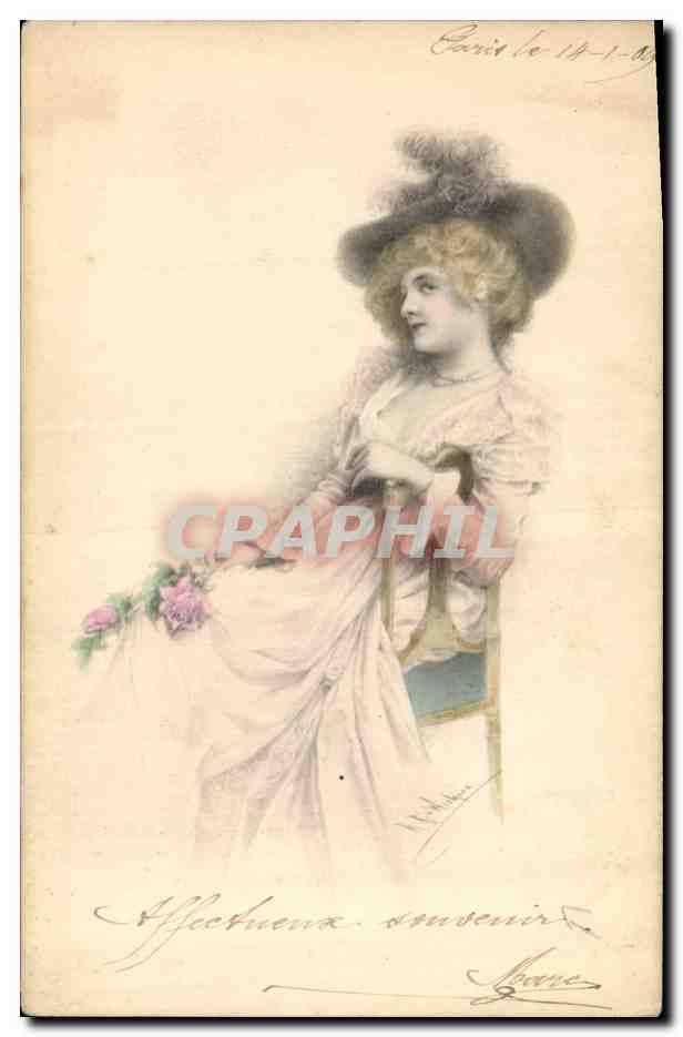 CPA Fantaisie Illustrateur Femme 