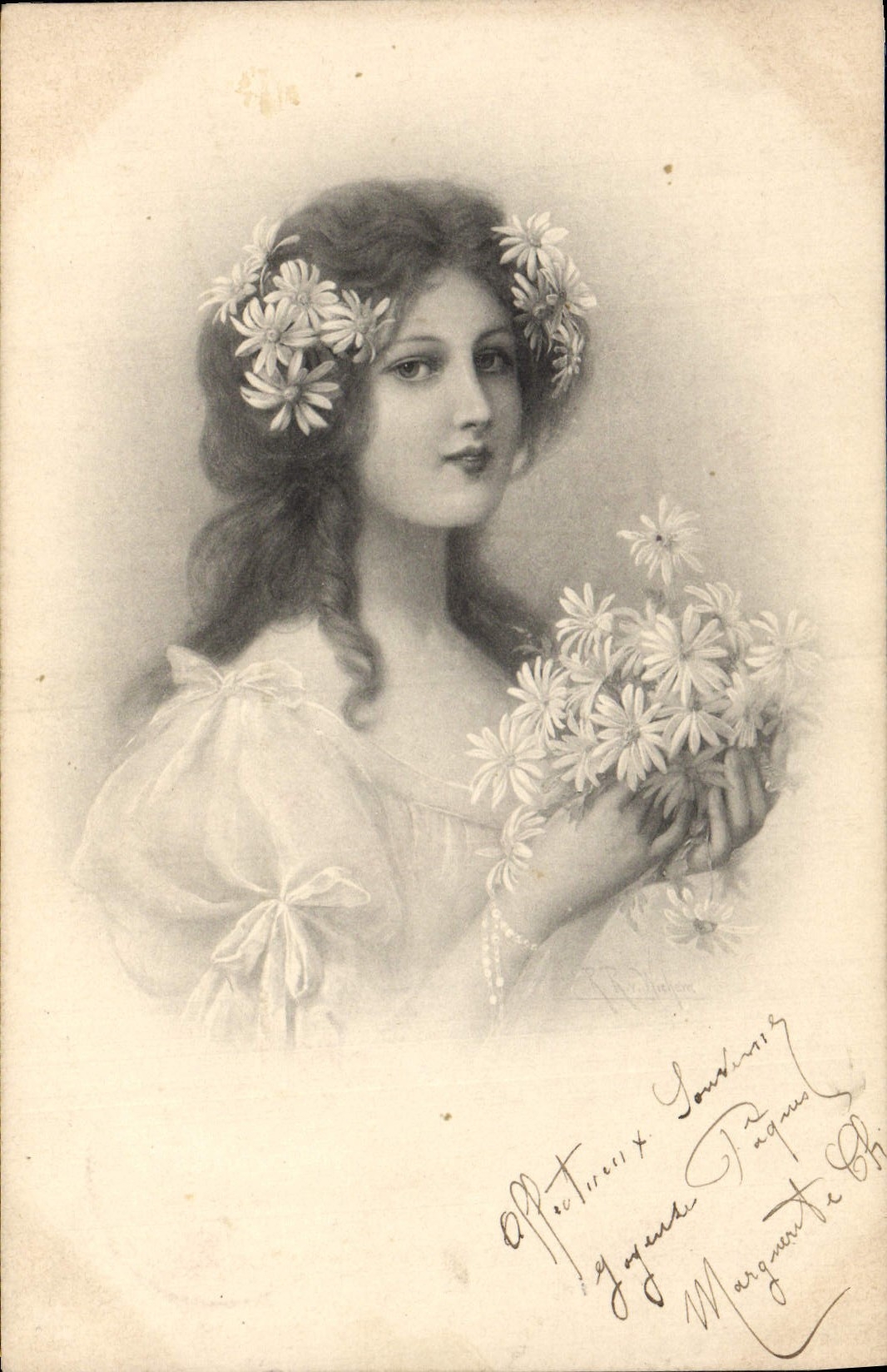CPA Fantaisie Illustrateur Femme 