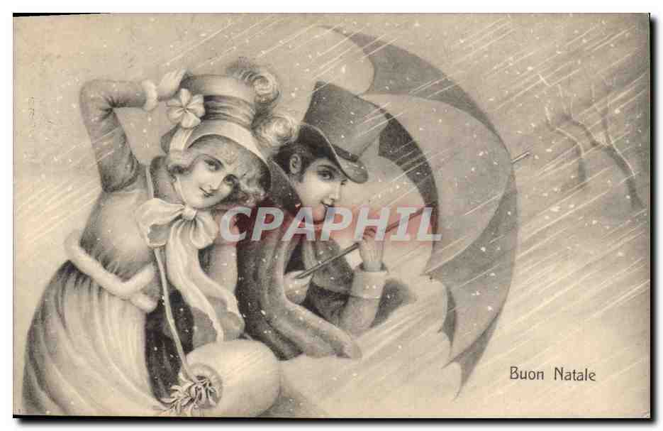 CPA Fantaisie Illustrateur Femme Buon natale 