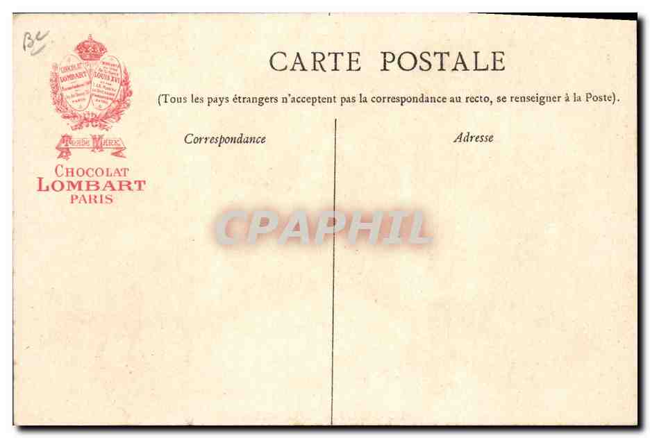 CPA Fantaisie Illustrateur Victor Hugo Chocolat Lombart Les Miserables Quatre Vingt Treize Hernani Ruy Blas TOP  — Rückseite