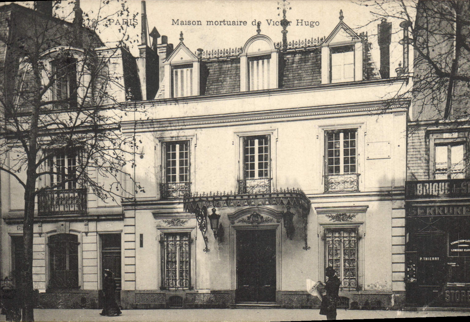 CPA Fantaisie Illustrateur Paris Maison mortuaire de Victor Hugo 