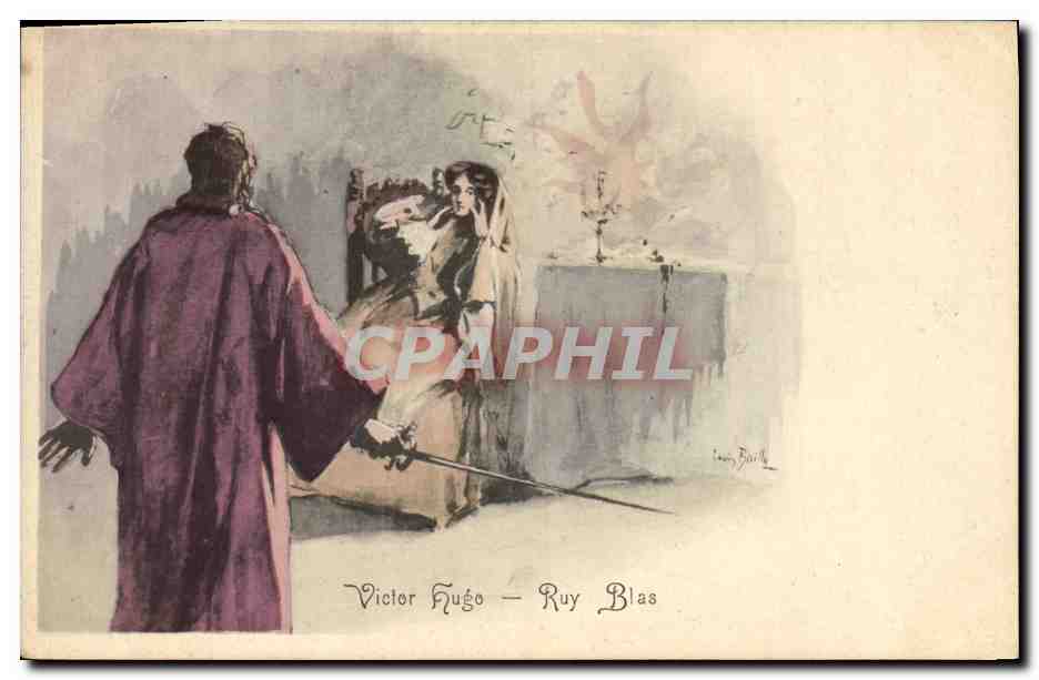 Ruy Blas — scène de la pièce de Victor Hugo — dessin de Louis Boillot