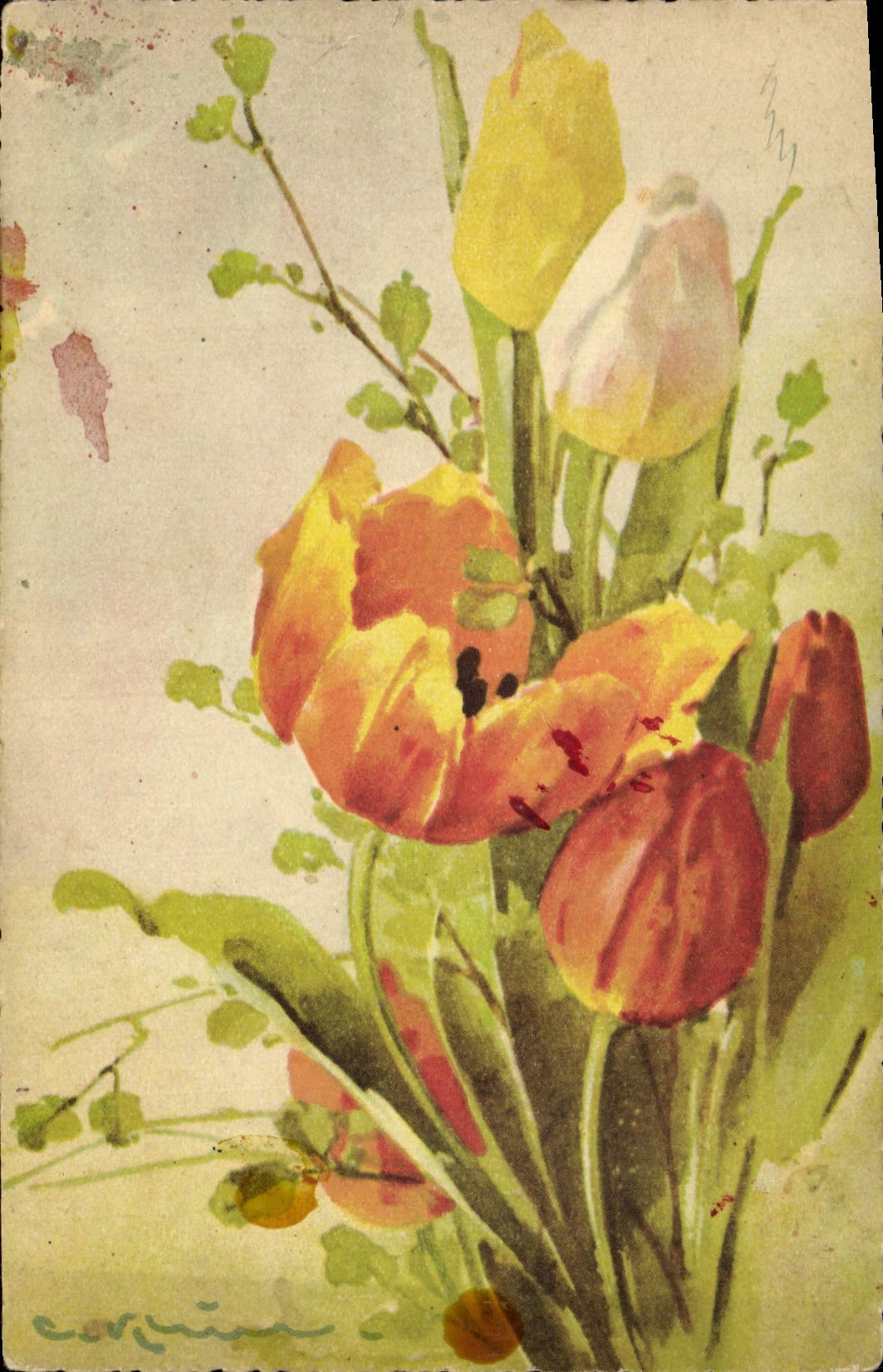 CPA Fantaisie Fleurs 
