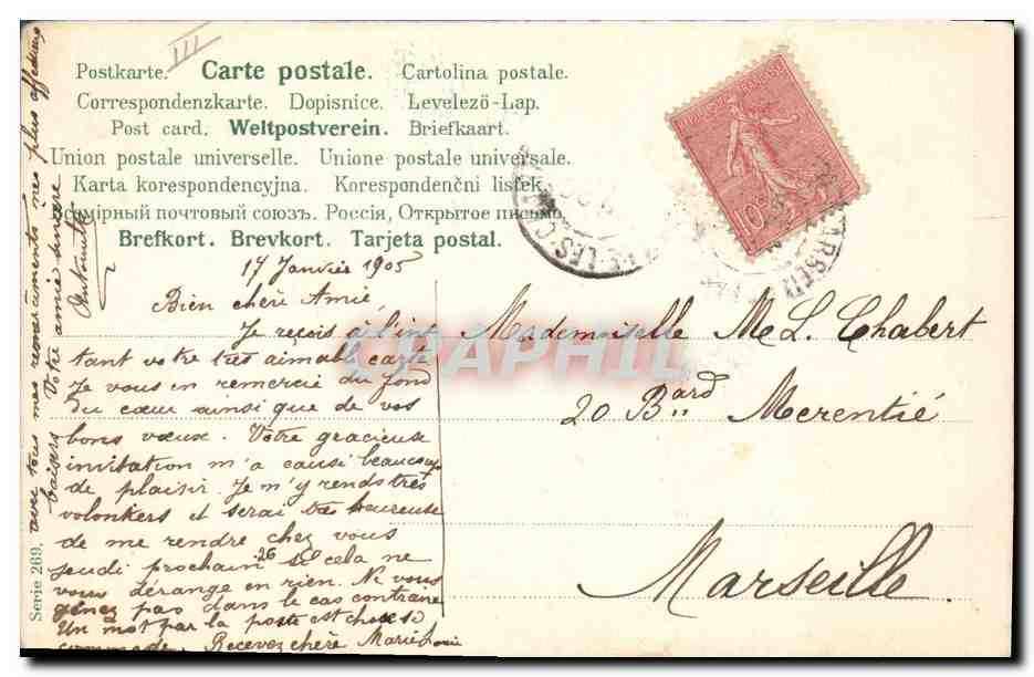 CPA Fantaisie Fleurs  — Back