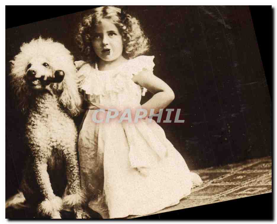 Fille et chien poodle — photographie studio — Aristophot Co. London, série A