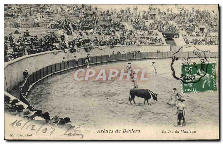 Arenen von Béziers — Das Mäntelchen-Spiel — M. Pons, fot.