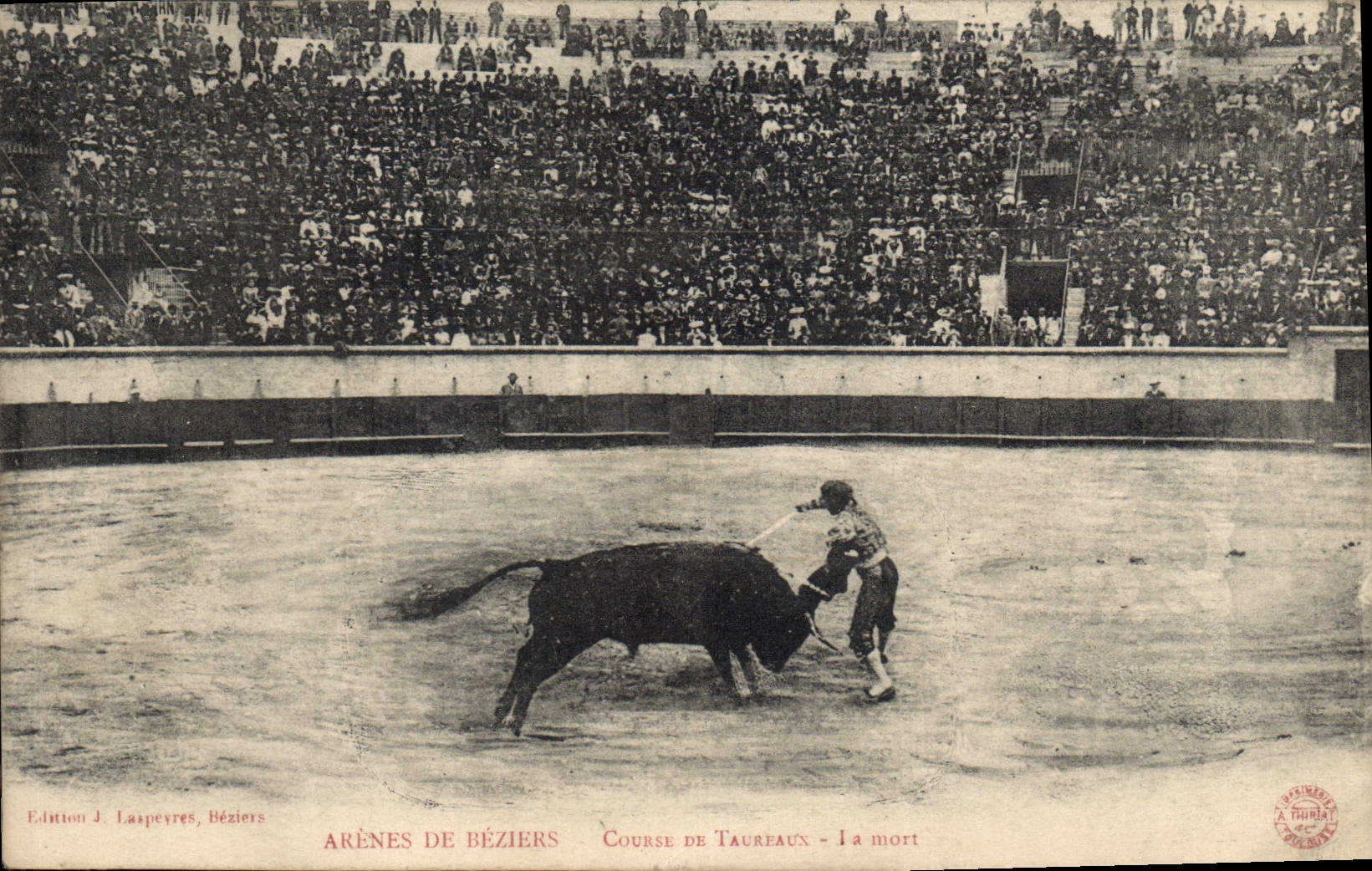 Arènes de Béziers — Course de taureaux à la mort — Édition J. Laspeyres, Béziers