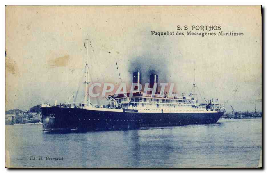 CPA Bateau Paquebot des Messsageries Maritimes SS Porthos