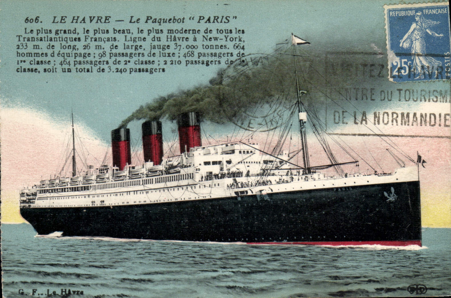 CPA Bateau Paquebot Paris Le Havre 