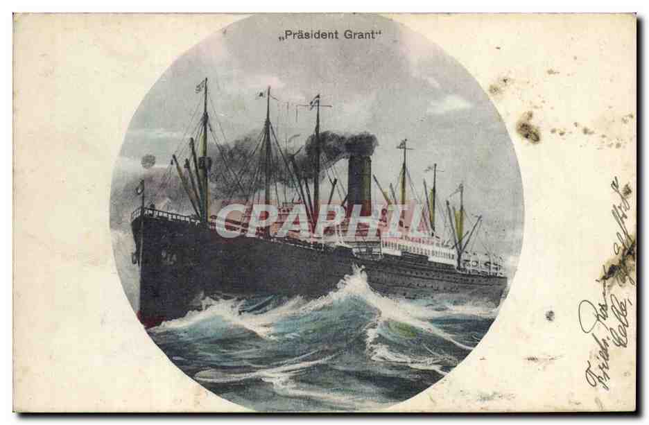 CPA Bateau Paquebot Prasident Grant 