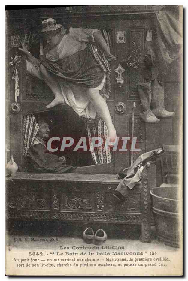 CPA Folklore Les contes du lit clos le bain de la belle Marivonne 