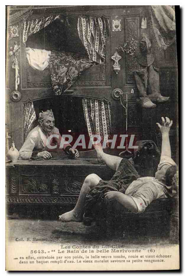 CPA Folklore Les contes du lit clos le bain de la belle Marivonne 