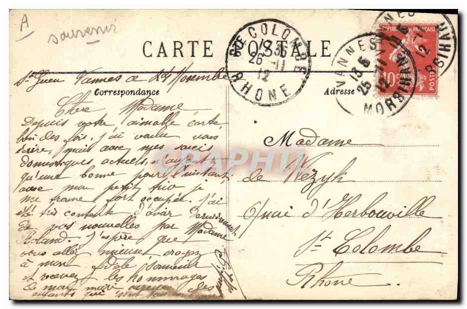 CPA Folklore En Bretagne Le double lit clos  — Verso