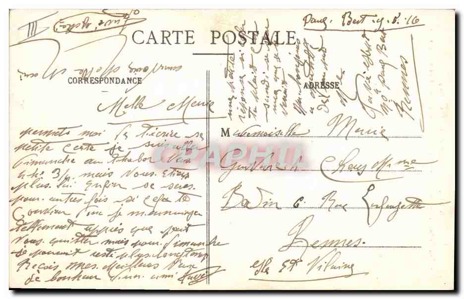 CPA Folklore Autour des lits clos Oui Valentin  — Verso