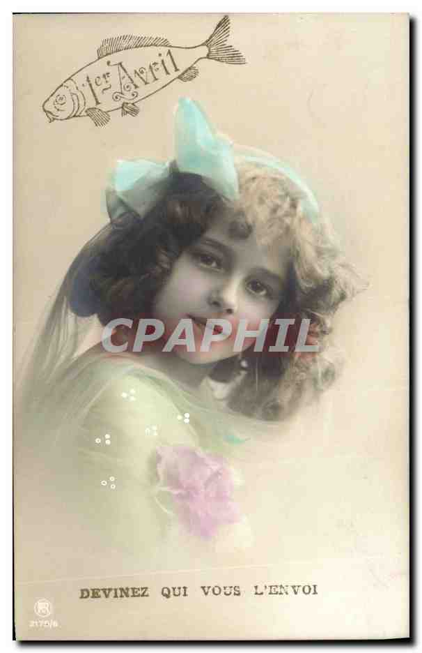 CPA Fantaisie Enfant 1er Avril Poisson 