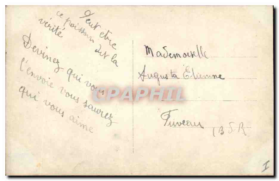 CPA Fantaisie Femme Poissons 1er Avril  — Rückseite