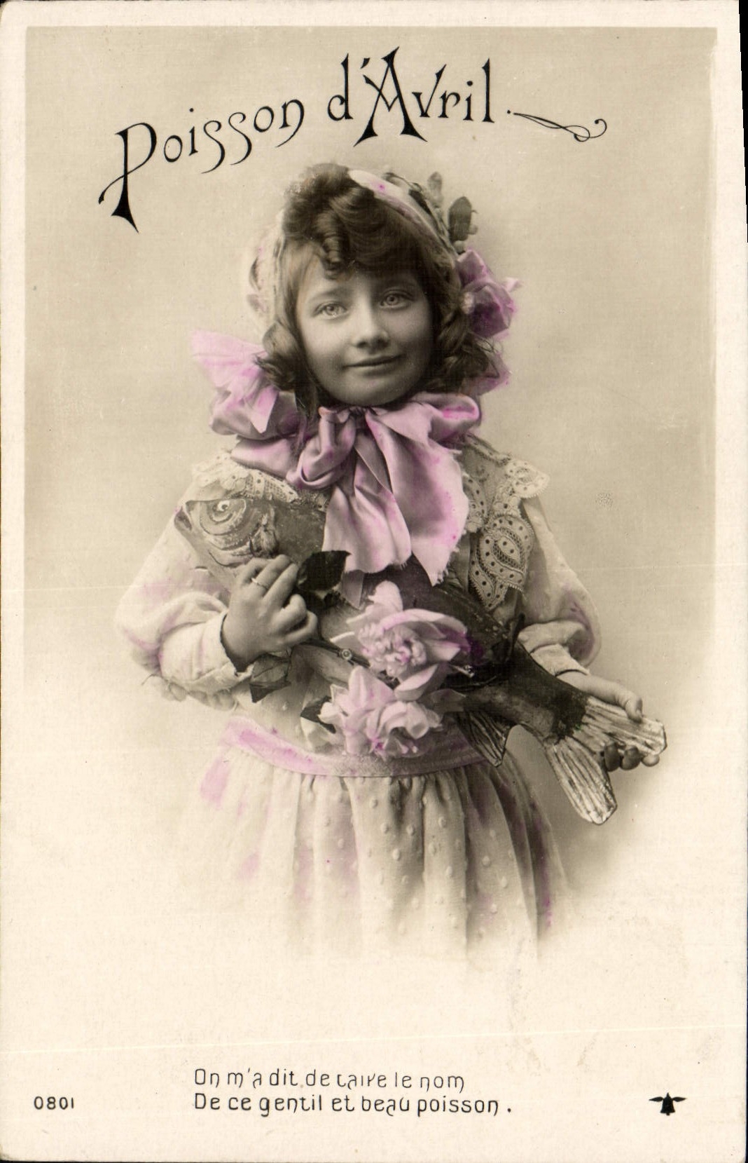 CPA Fantaisie Enfant Poisson 1er Avril 