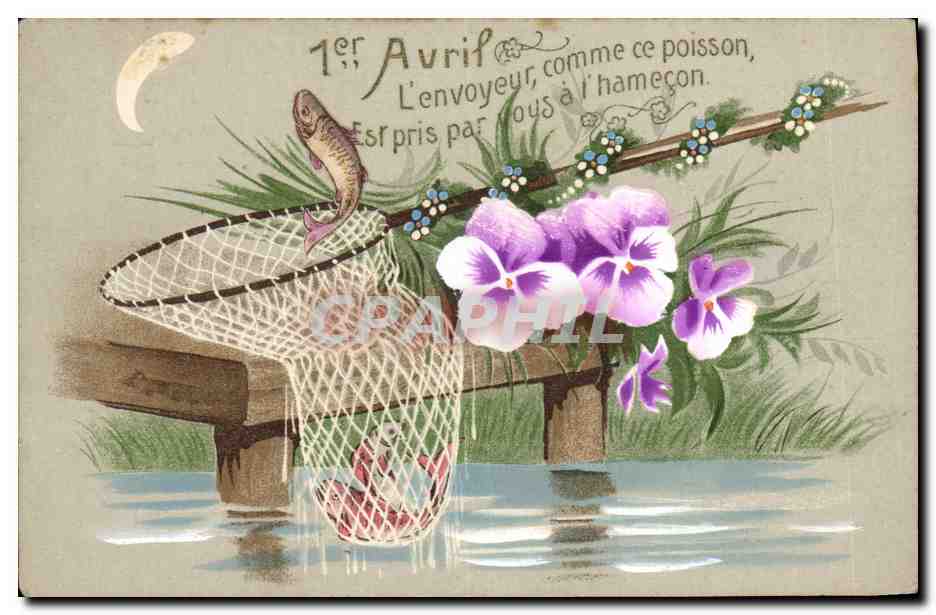 CPA Fantaisie Poisson 1er Avril 