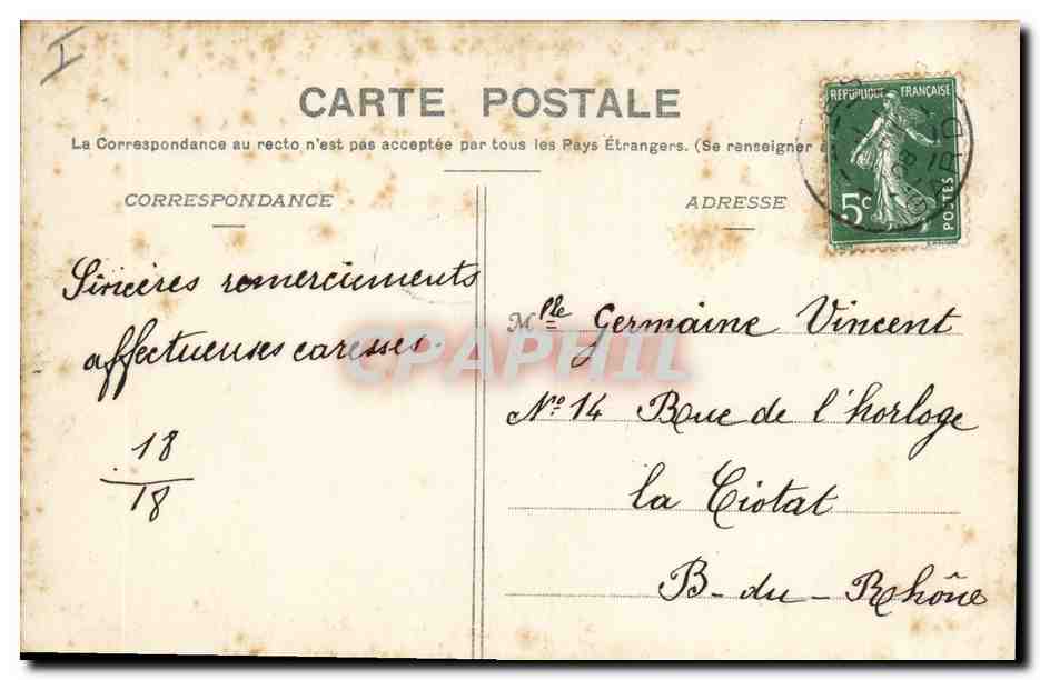 CPA Fantaisie Chat Poisson 1er Avril  — Rückseite