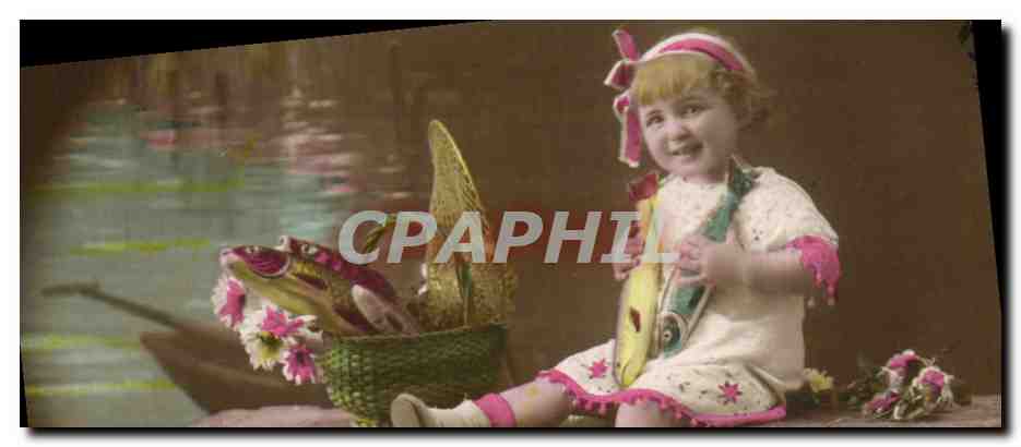 CPA Fantaisie Enfant Poissons 