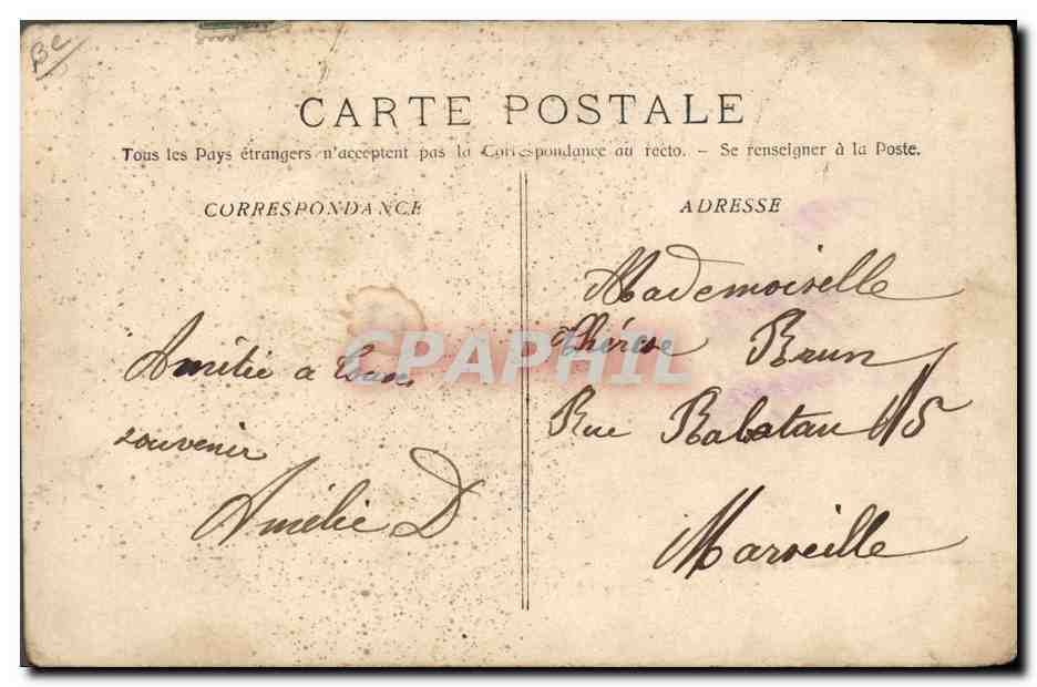 CPA Cueillette de violettes Grasse  — Rückseite