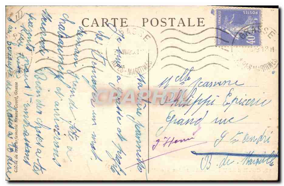 Côte-d'Azur — Cueillette des Violettes — RM — Verso