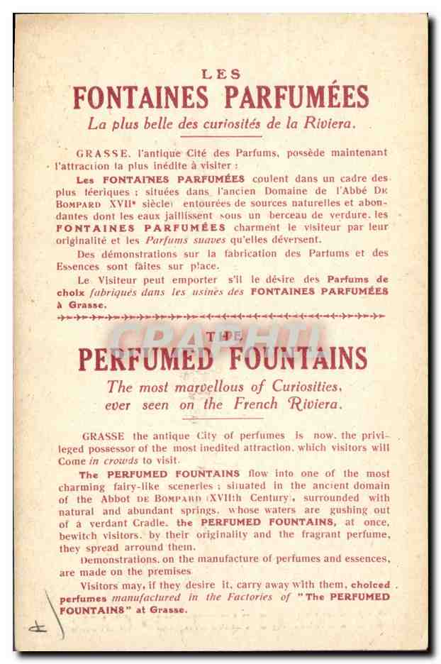 Les Fontaines Parfumées — Grasse — Éditeur non identifié, n° de série non visible — Reverso