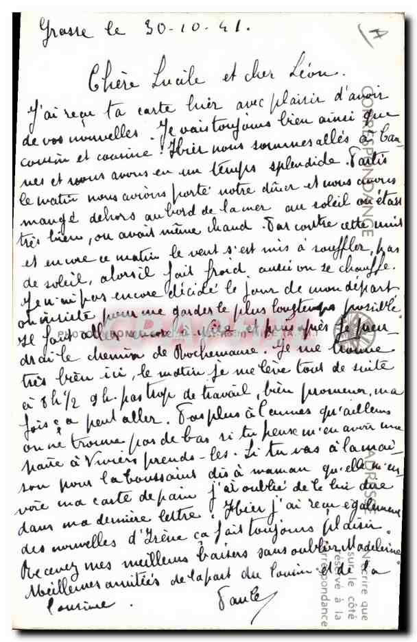 CPA Cueillette Cote d'Azur Champ de narcisses  — Rückseite