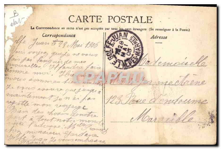 CPA Cueillette des tubereuses Cote d'Azur  — Rückseite