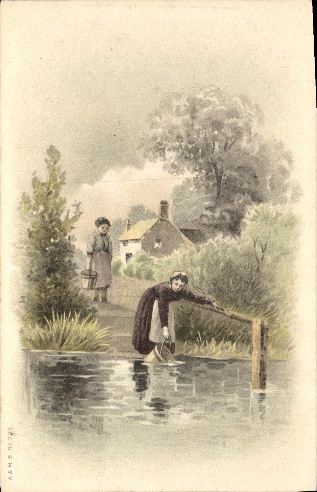 CPA Fantaisie Femme Moulin 