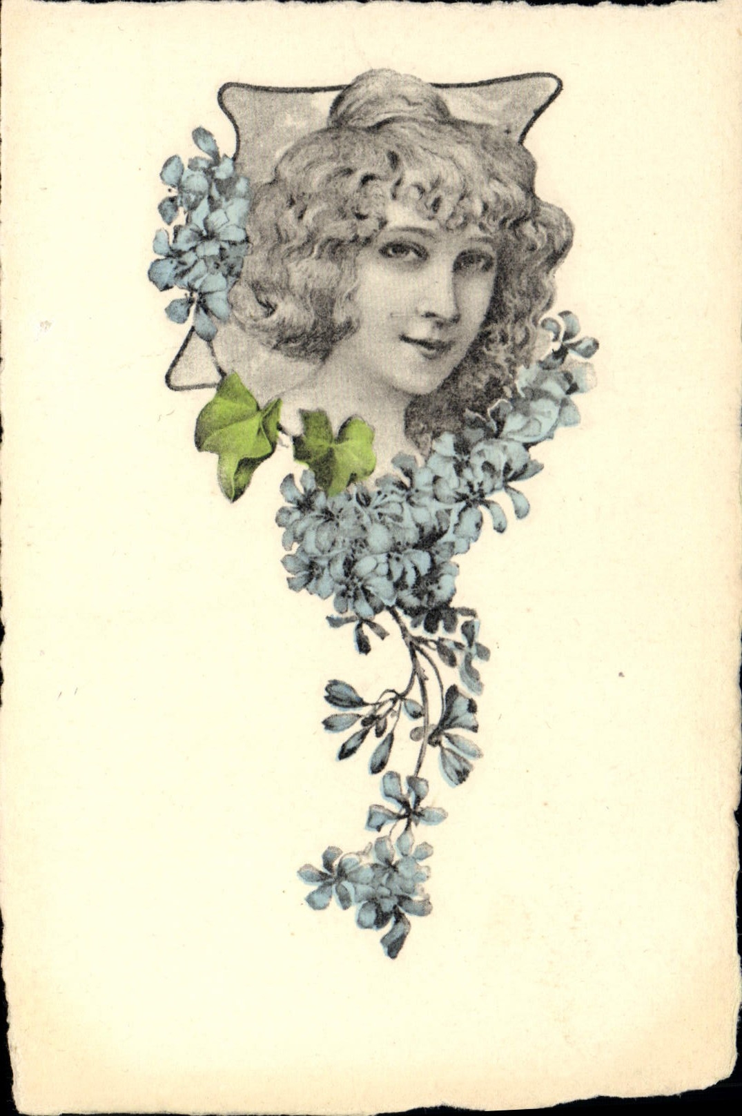 Jeune femme aux fleurs — illustration — BRW 503