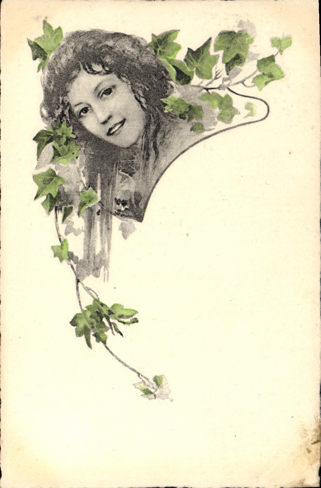 Jeune femme entourée de lierre — éditeur BRW 503