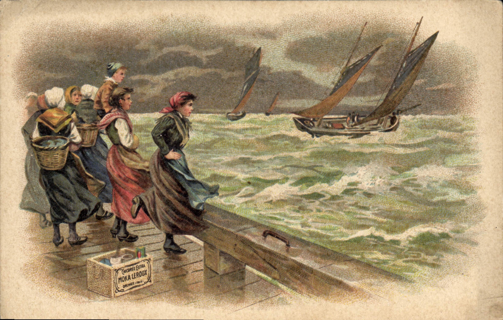 CPA Fantaisie Femmes Bateaux de peche 