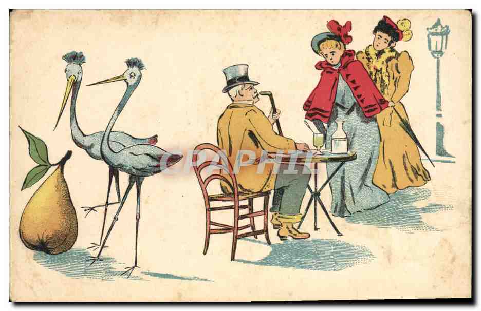 CPA Fantaisie Femmes Oiseaux Poire