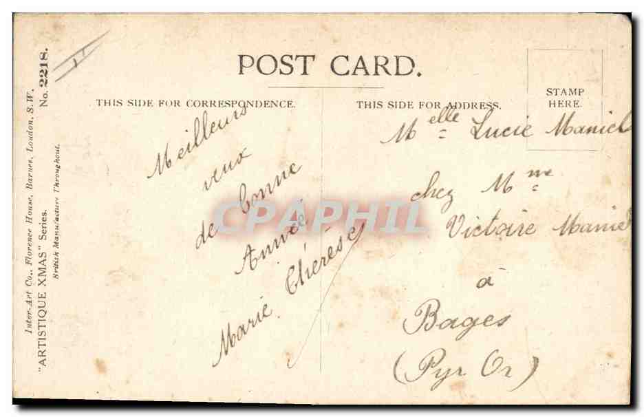 CPA Fantaisie Femme Bonne et heureuse annee Chien  — Rückseite