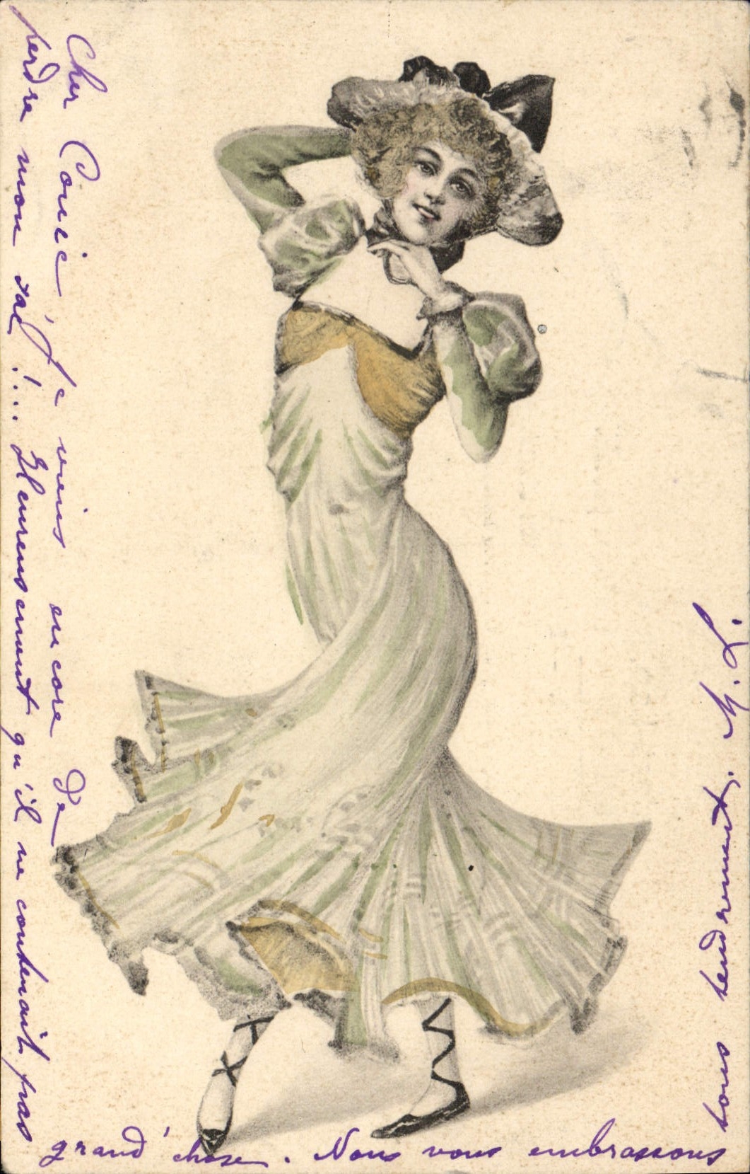 Danseuse en robe verte — éditeur série 1988 — Vichy