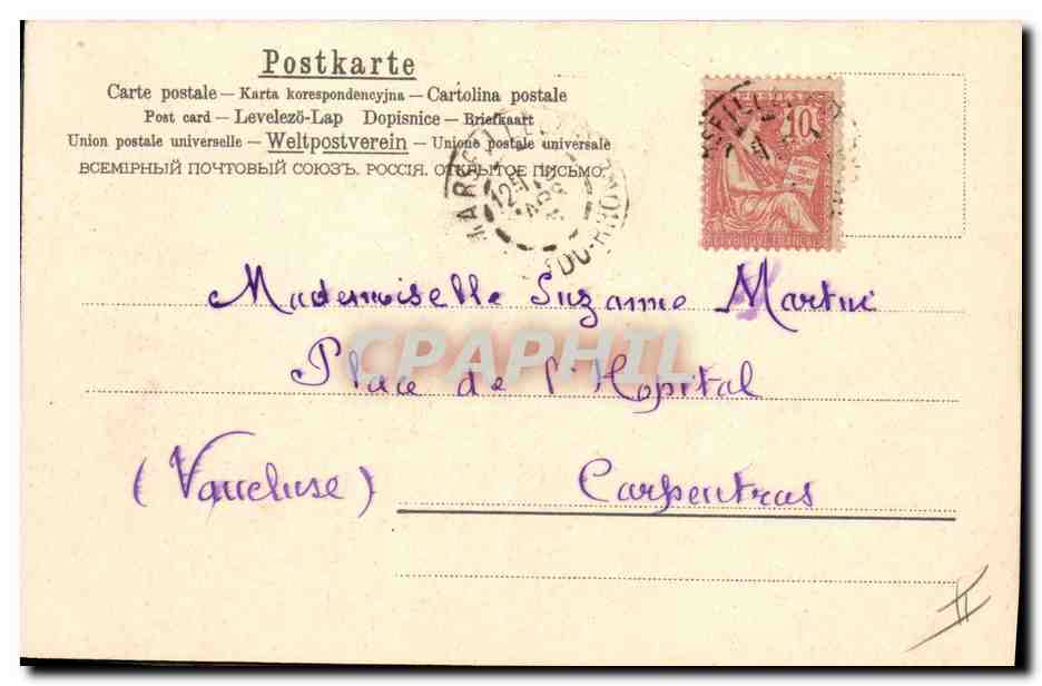 CPA Fantaisie Fleurs  — Back
