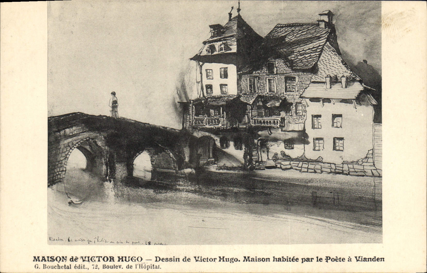 CPA Victor Hugo Maison habitee par le poete a Vianden 