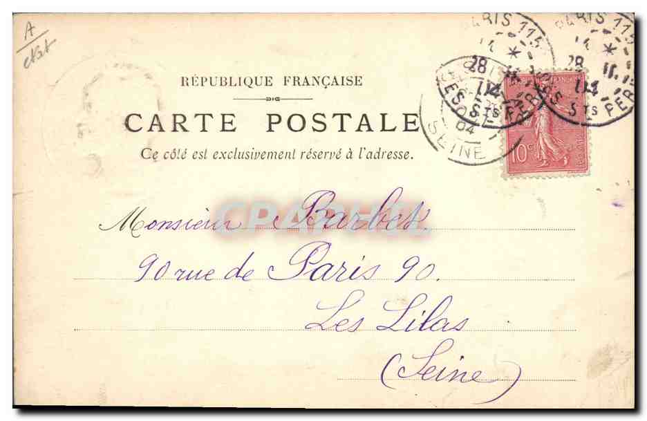 CPA Victor Hugo Medaille  — Verso