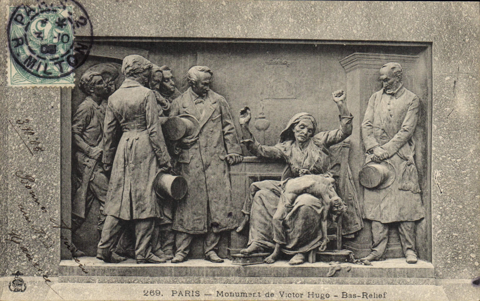 CPA Victor Hugo Paris Monument Bas relief 