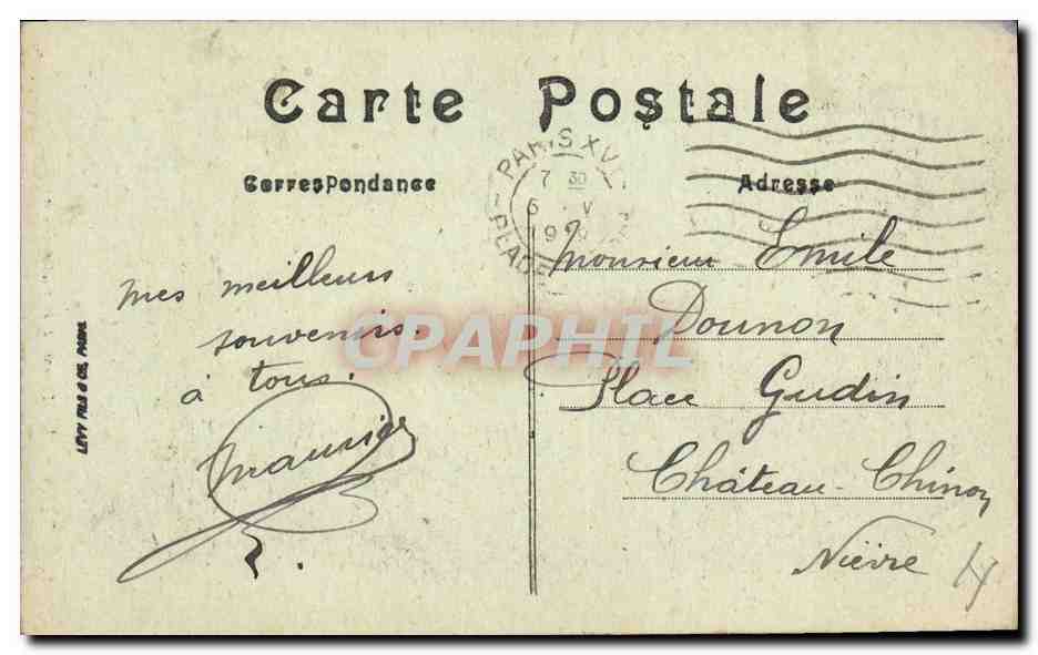 CPA Victor Hugo Paris Le monument  — Verso