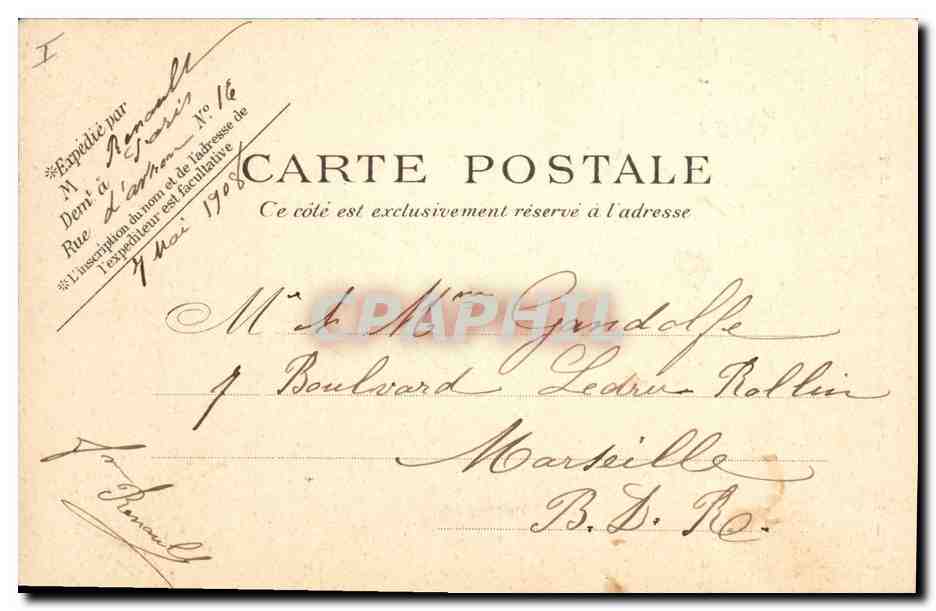 CPA Victor Hugo Paris Le monument  — Verso