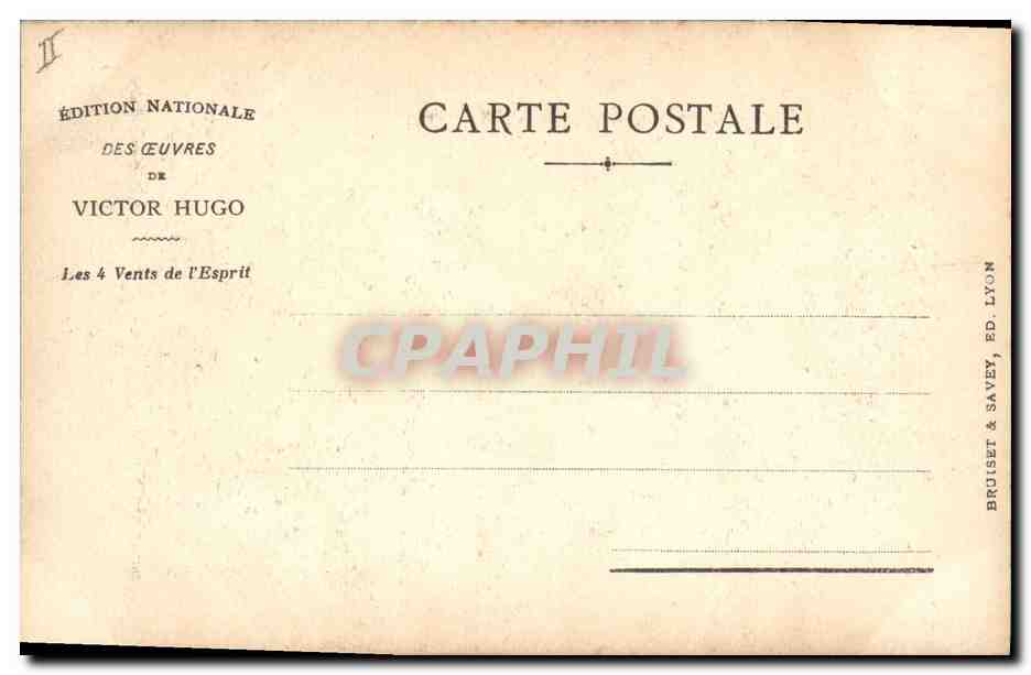CPA Victor Hugo Les 4 vents de l'Esprit  — Rückseite