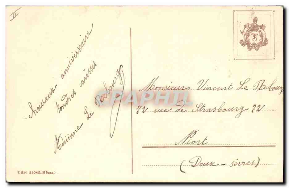 CPA Fantaisie Illlustrateur Fleurs  — Rückseite