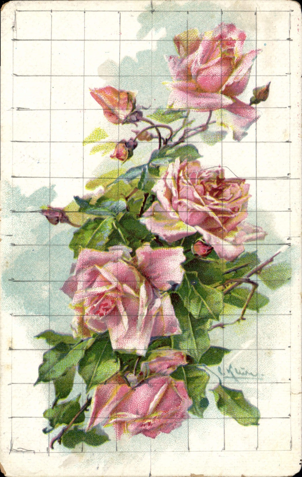 CPA Fantaisie Illlustrateur Fleurs 